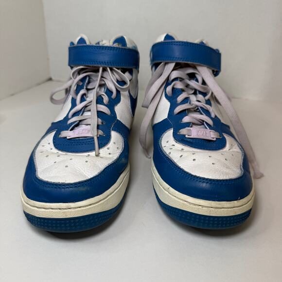 Nike Air Force 1 '07 Mid Sneaker Shoes Military Blue White Women's Size 7.5 - Picture 2 of 9